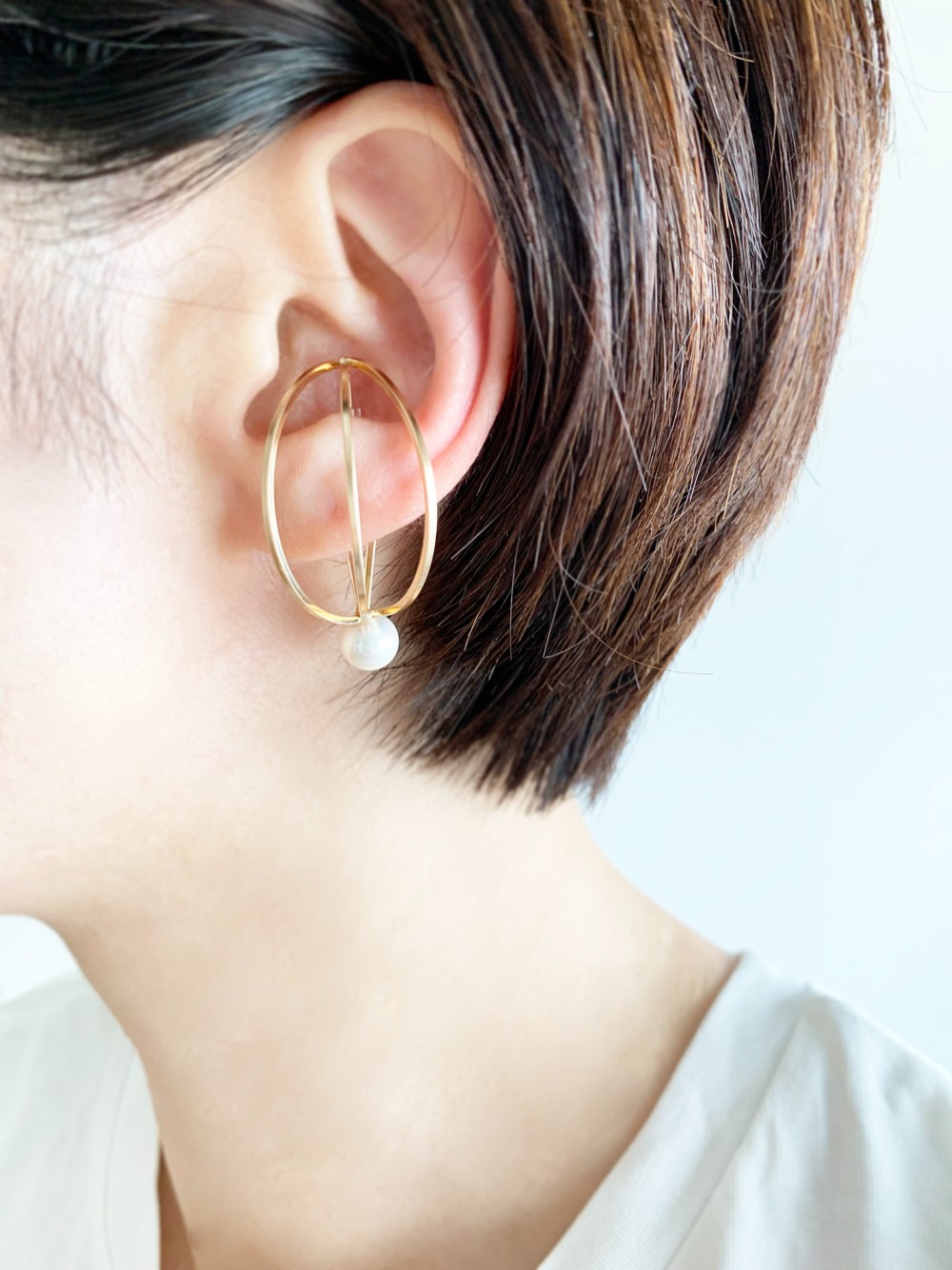 夜空のイヤーカフ【上弦の月・下弦の月】（L）14kgf