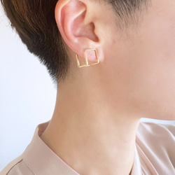 フェイク立方体イヤリング / イヤーカフ（2way） 14kgf