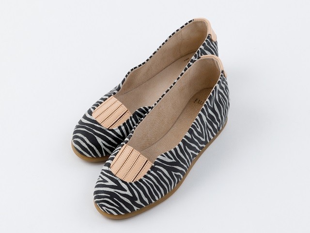 ハンモックパンプス『elastic』　ゼブラ×ヌメ