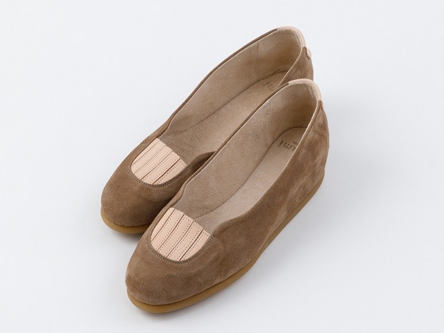 ハンモックパンプス『elastic』　ブラウン×ヌメ