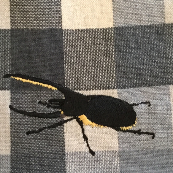 リアルでかっこいいネプチューンオオカブト刺繍コップ袋 3枚目の画像