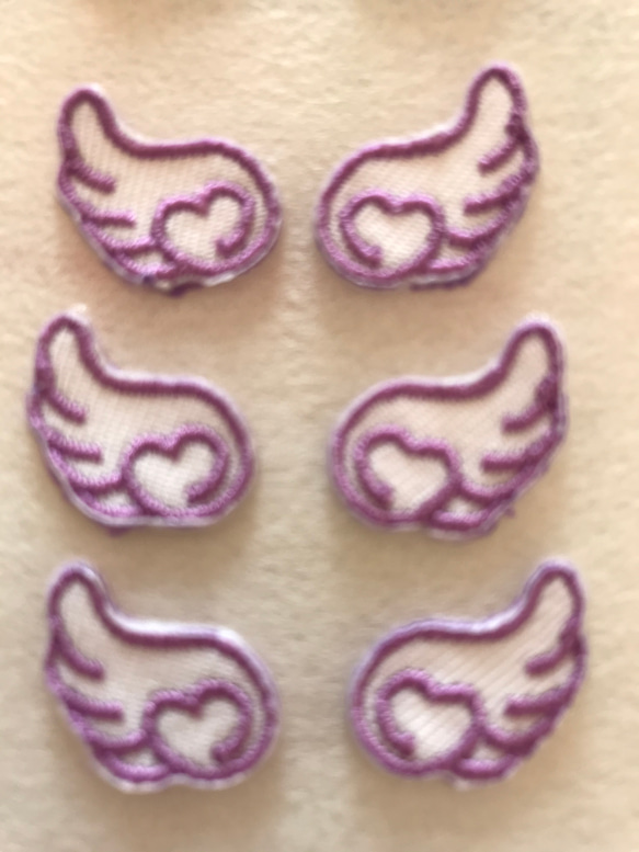 ミニミニ天使の羽３枚アイロンワッペン 6枚目の画像