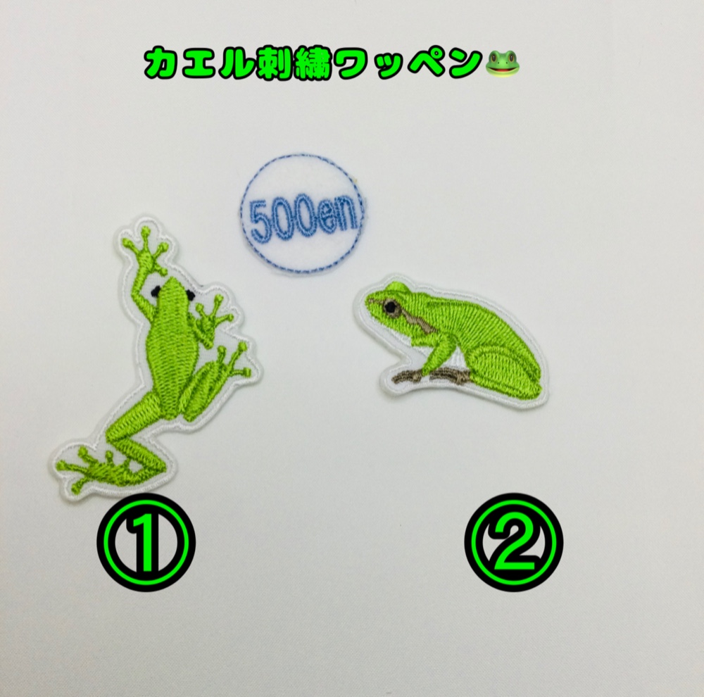 Lサイズ】アイロンワッペン 悪し NO.1963 かえる カエル 蛙