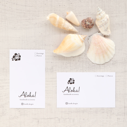 名入れ】名刺サイズのアクセサリー台紙 No.21 ハワイアン［10枚から  