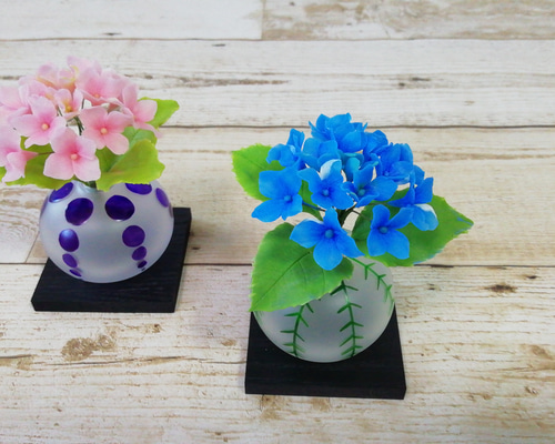 パンフラワー、紫陽花5種類とトルコキキョウ(樹脂粘土、ハンドメイド) パンフラワー、紫陽花5種類とトルコキキョウ(樹脂粘土