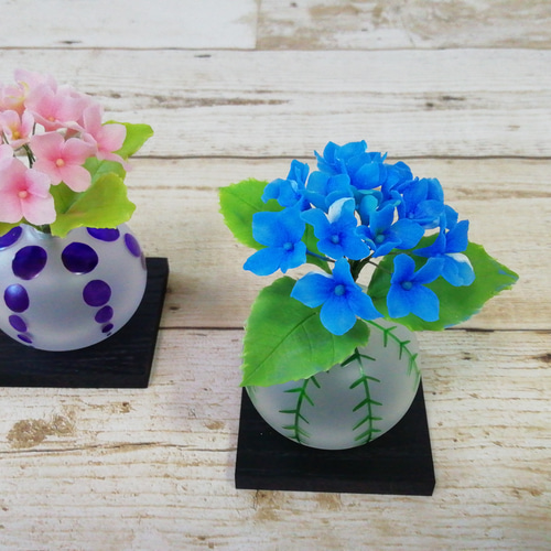 紫陽花：パンフラワー╱粘土の花╱クレイフラワー╱ミニ