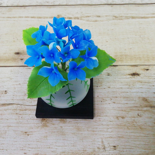パンフラワー、紫陽花5種類とトルコキキョウ(樹脂粘土、ハンドメイド) パンフラワー、紫陽花5種類とトルコキキョウ(樹脂粘土