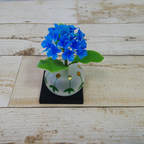 パンフラワー、紫陽花5種類とトルコキキョウ(樹脂粘土、ハンドメイド) パンフラワー、紫陽花5種類とトルコキキョウ(樹脂粘土