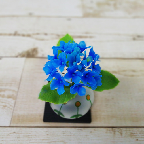 紫陽花：パンフラワー╱粘土の花╱クレイフラワー╱ミニ