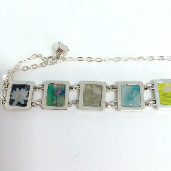 【送料無料】silver925 □flowerphoto bracelet 2枚目の画像