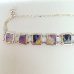 【送料無料】□silver bracelet 「purple」 2枚目の画像