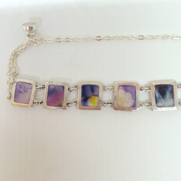 【送料無料】□silver bracelet 「purple」 2枚目の画像