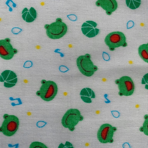 カエルマスク☆singing 水色 size S 布マスク ぷりぷり u-ca
