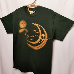 手書きTシャツ「月遊」兼用Mサイズ 3枚目の画像
