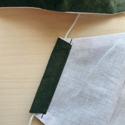 【大きめ】立体布マスク（ダークグリーン）　緑　シンプル　ワントーン　マスク2020 3枚目の画像
