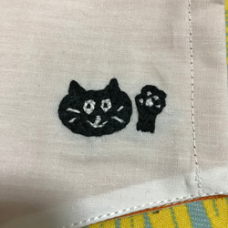 刺繍マスク　ねこ刺繍　オリジナル　シンプル　立体マスク 2枚目の画像