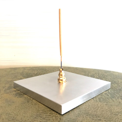 真鍮製お香立て◇スタイリッシュな専用金属プレートセット◇スクエア