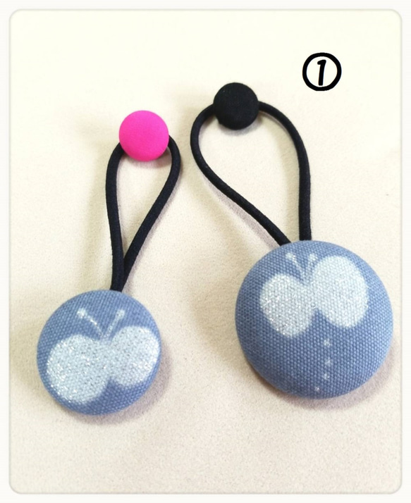 ちょうちょ くるみボタン ヘアゴム 2点セット 北欧風〈送料無料  