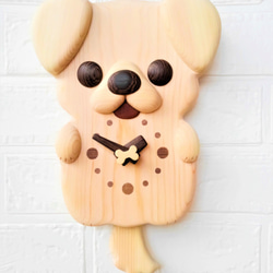 木の掛時計　コロ犬 1枚目の画像