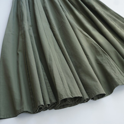 スカート　コットン　ロングプリーツスカート　フレアスカート　裾フリー 3枚目の画像