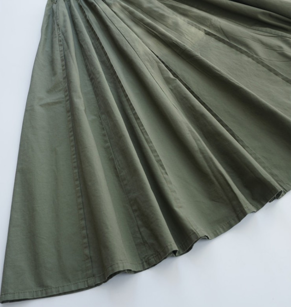 スカート　コットン　ロングプリーツスカート　フレアスカート　裾フリー 5枚目の画像