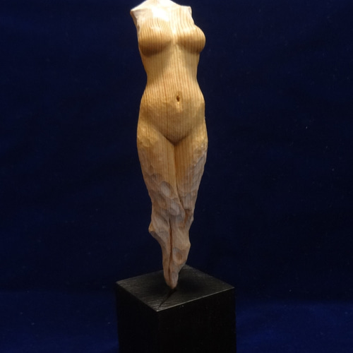 木彫刻 アート 『 白き塔 』 芸術 トルソ ハンドメイド 松 手彫り 裸婦