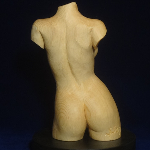 出品者作 オリジナル 木彫刻 アート『 夢想少女 』 トルソ 裸婦 芸術