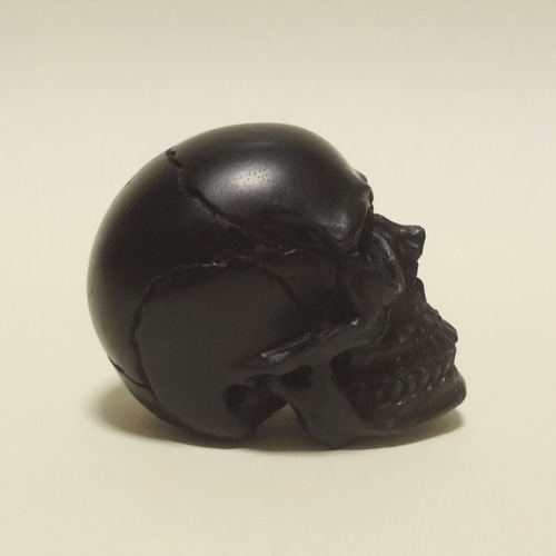 木彫刻 アート 『 ダークスカル 』 アフリカン・ブラック・ウッド 根付