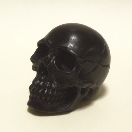 木彫刻 アート 『 ダークスカル 』 アフリカン・ブラック・ウッド 根付