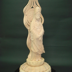 『 白衣観音立像 』  仏教芸術 木彫刻　作品 2枚目の画像