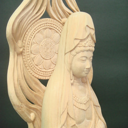 『 白衣観音立像 』  仏教芸術 木彫刻　作品 4枚目の画像