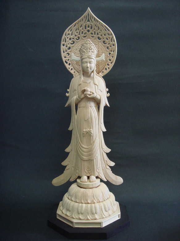 救世観音立像 』 仏教芸術 木彫刻 作品 立体・オブジェ 佐藤史隆