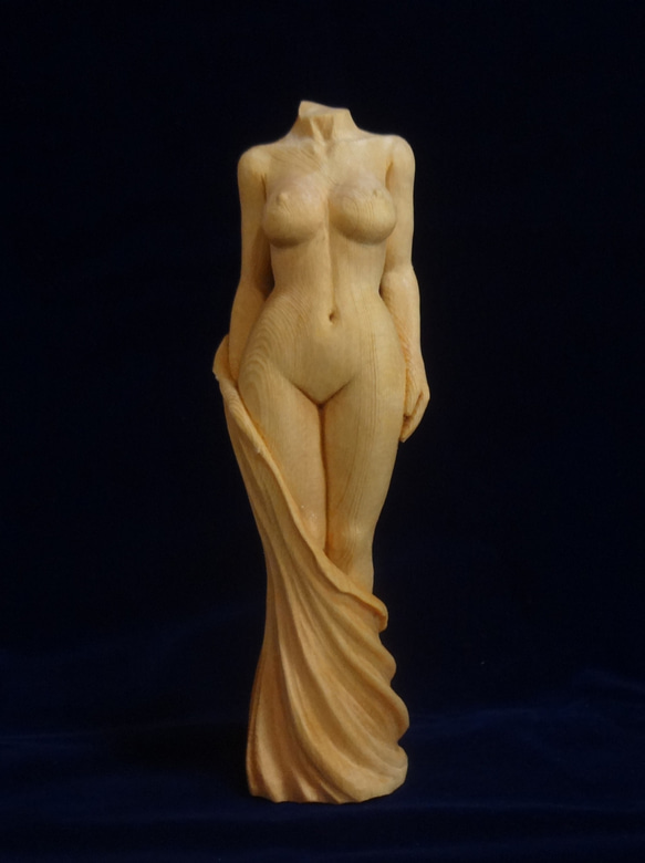木彫刻 アート『 流れる時 』 トルソ 裸婦 芸術 アート 女性