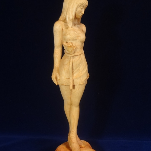 木彫刻 アート『 カラー 』 トルソ 裸婦 芸術 アート 女性