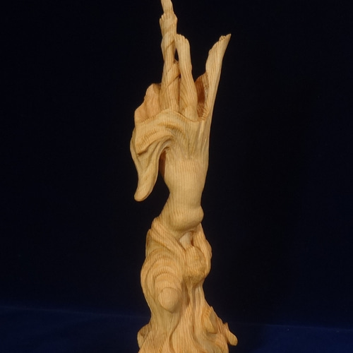 木彫刻 アート『 散華 』 トルソ 裸婦 芸術 アート 女性 ハンドメイド