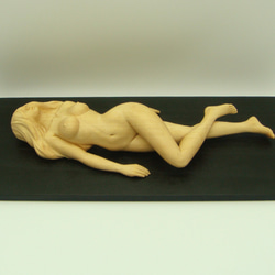 木彫刻 アート『 月夜の人魚 』 トルソ 裸婦 芸術 アート 女性 マーメイド 松 手彫り 彫刻 1枚目の画像