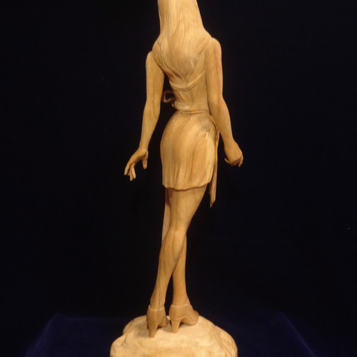 水月 』 木彫刻 アート 芸術 アート 女性 ハンドメイド 手彫り