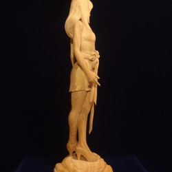 『 水月 』　木彫刻 アート  芸術 アート 女性 ハンドメイド  手彫り　彫刻 9枚目の画像