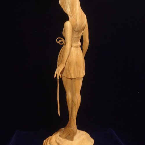 水月 』 木彫刻 アート 芸術 アート 女性 ハンドメイド 手彫り 彫刻