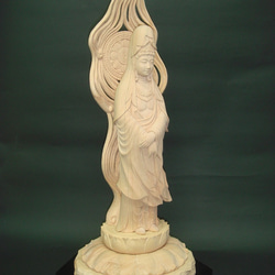 『 白衣観音立像 』  仏教美術 木彫刻　作品　仏像 2枚目の画像