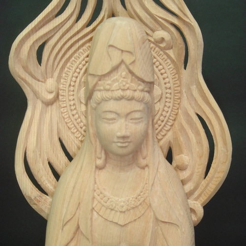 【スーパーセール】 大島如雲造 白衣座観音像 仏教美術 銅製 SX94 彫刻・オブジェ 彫刻・オブジェ