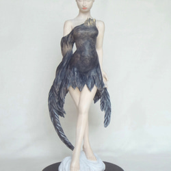 『 ブラックスワン 』 木彫刻 黒鳥 芸術 アート 松  鳥 木彫り 彫刻 　art 5枚目の画像