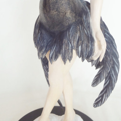 『 ブラックスワン 』 木彫刻 黒鳥 芸術 アート 松  鳥 木彫り 彫刻 　art 10枚目の画像