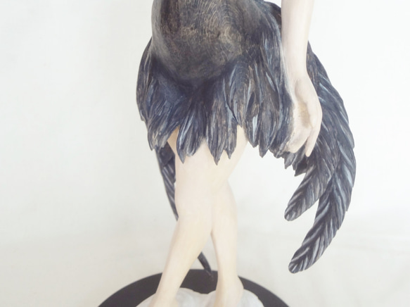 『 ブラックスワン 』 木彫刻 黒鳥 芸術 アート 松  鳥 木彫り 彫刻 　art 10枚目の画像