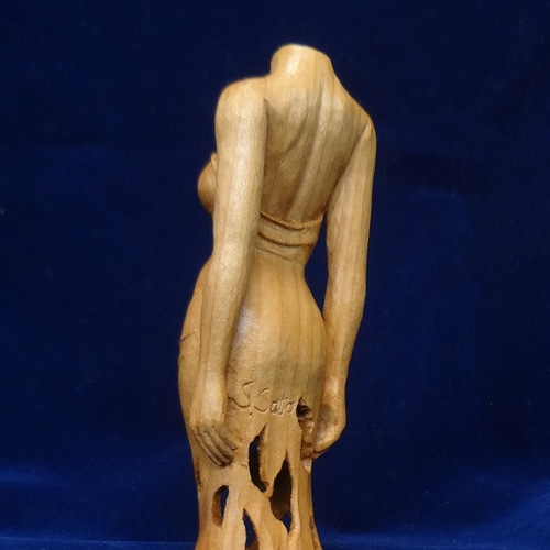 木彫刻 アート 『 樹霊 』芸術 トルソ ハンドメイド 松 手彫り 裸婦