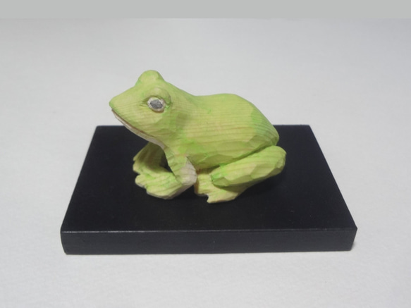 木彫刻 アート『 蛙 』カエル かえる 動物 両生類 芸術 アート