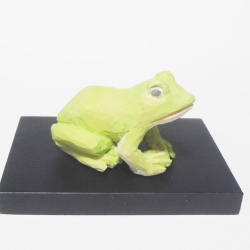 木彫刻 アート『 蛙 』カエル かえる 動物 両生類 芸術 アート