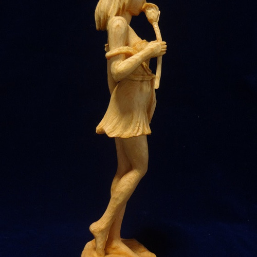 売却済 個人蔵 木彫刻 『カラー』 女性像 芸術作品 立体