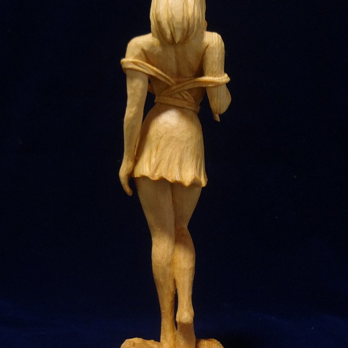 木製女性像彫刻 約75cm 直径　15cm 木製女性像彫刻 約75cm 直径 15cm hy181-7.jpg