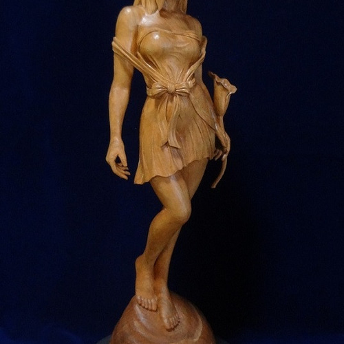 アンティーク木製彫刻 アート作品 約50×40×7センチ 彫刻ひ本体20